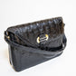 Vintage Black Caiman Shoulder Bag