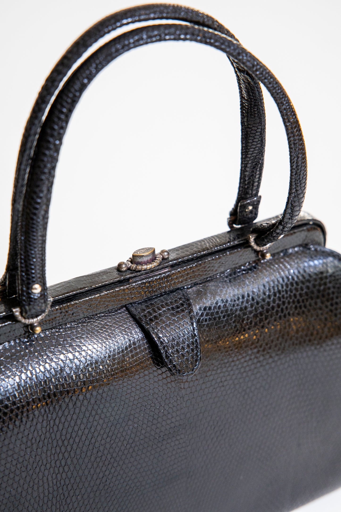Vintage Black Snake Handbag