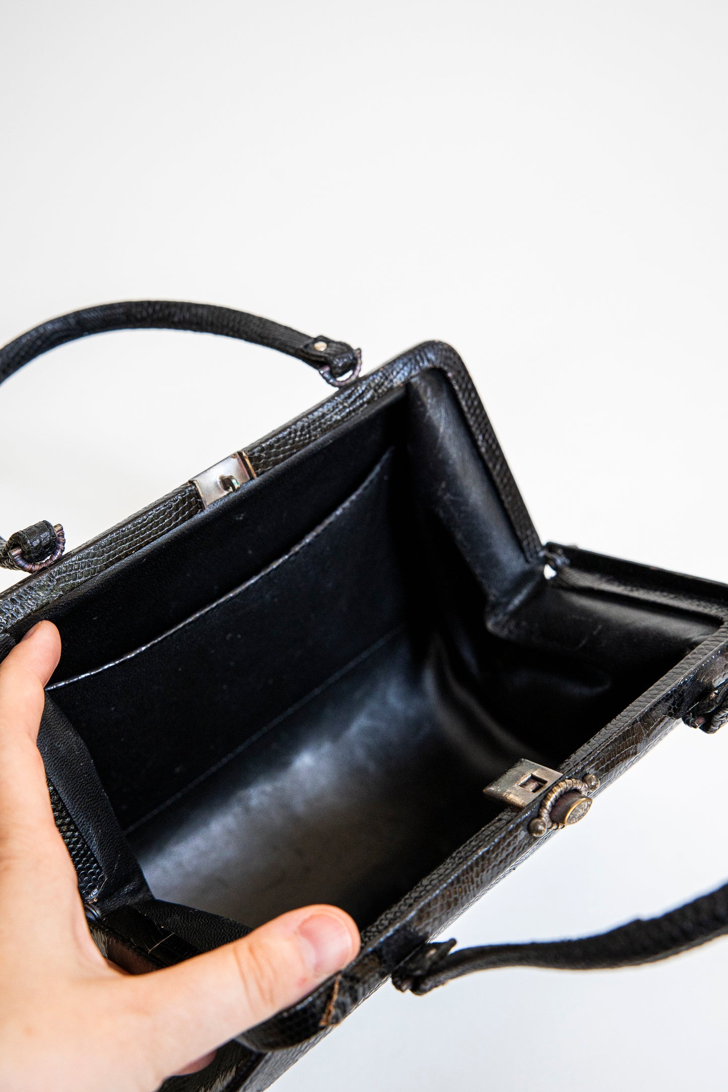 Vintage Black Snake Handbag