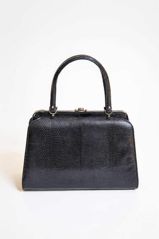 Vintage Black Snake Handbag