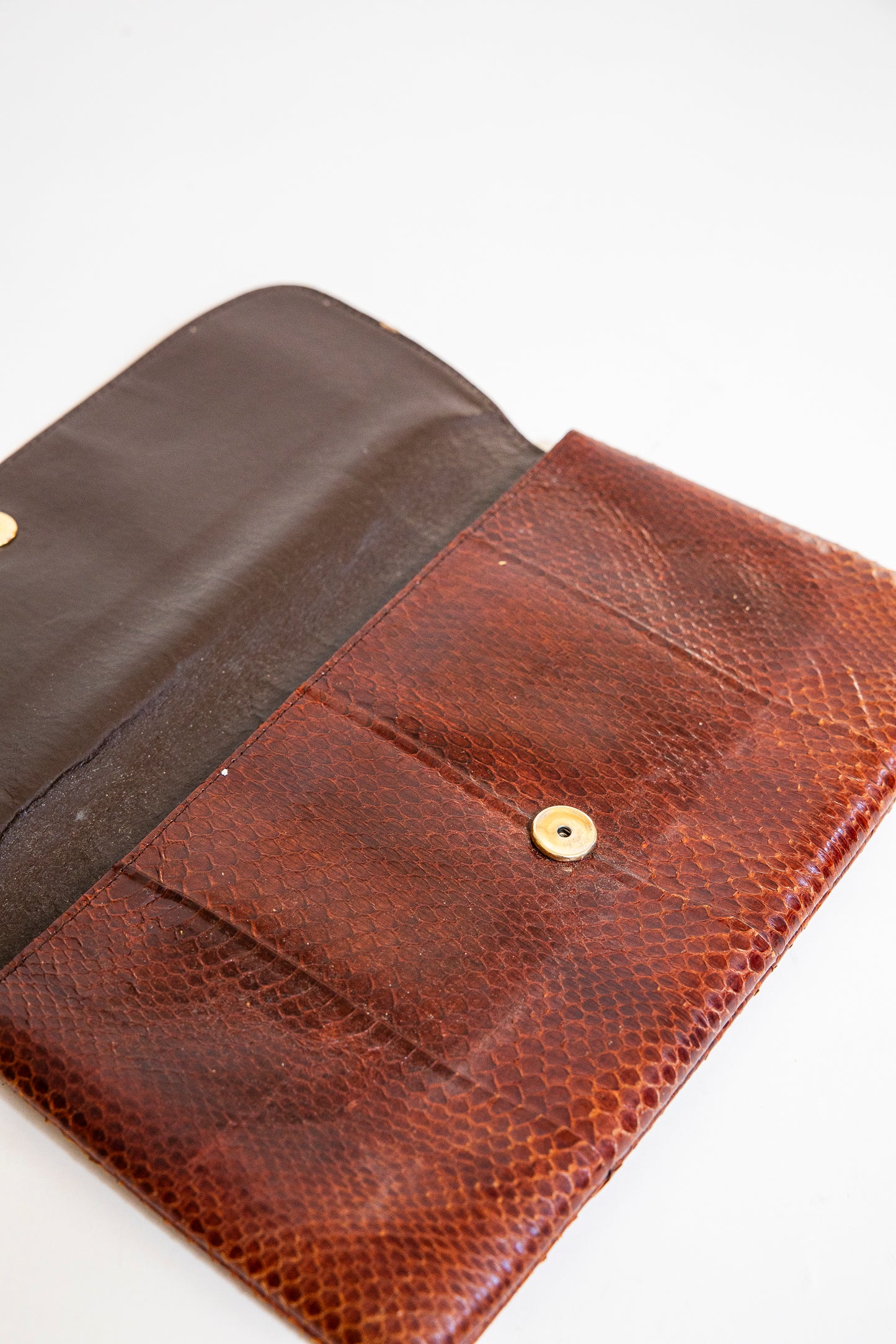 Vintage Brown Lizard Clutch