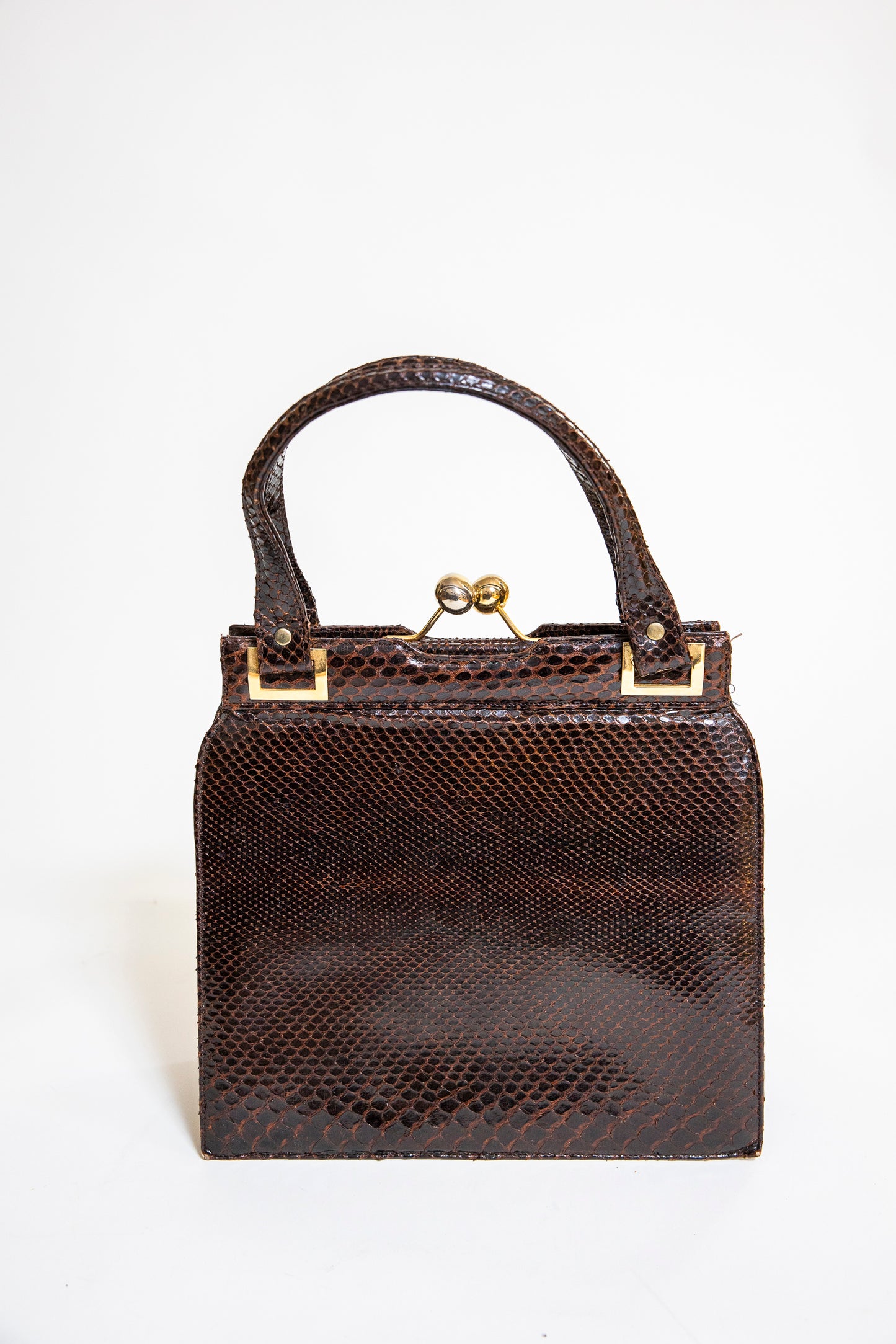Vintage 1960's Brown Snake Purse
