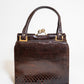 Vintage 1960's Brown Snake Purse