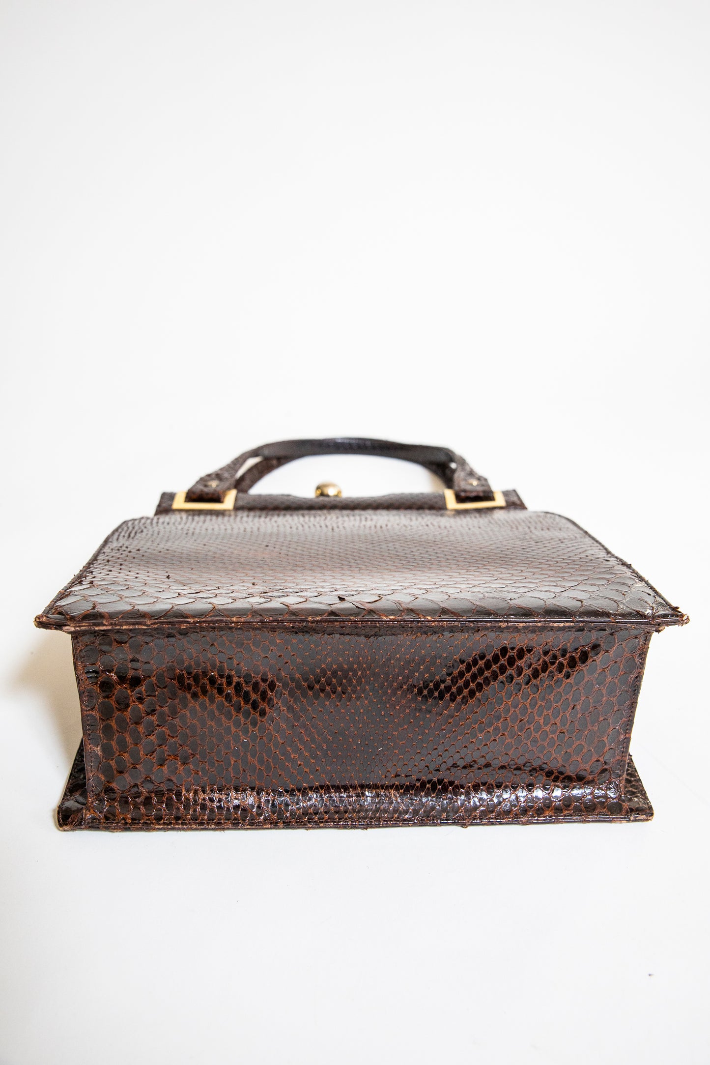 Vintage 1960's Brown Snake Purse