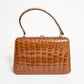 Vintage Caramel Brown Crocodile Bag