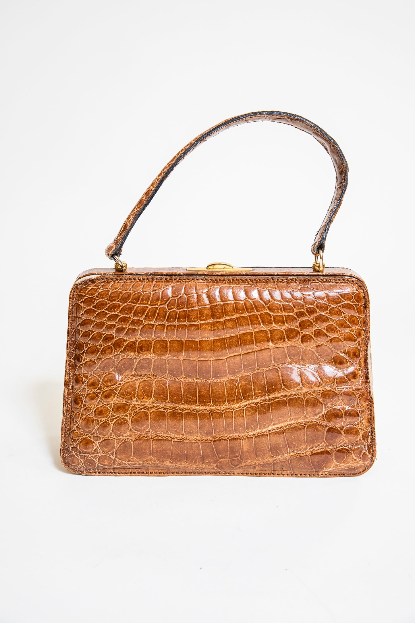 Vintage Caramel Brown Crocodile Bag