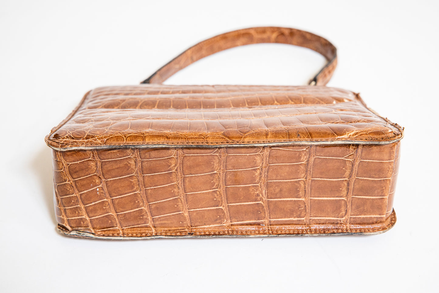 Vintage Caramel Brown Crocodile Bag