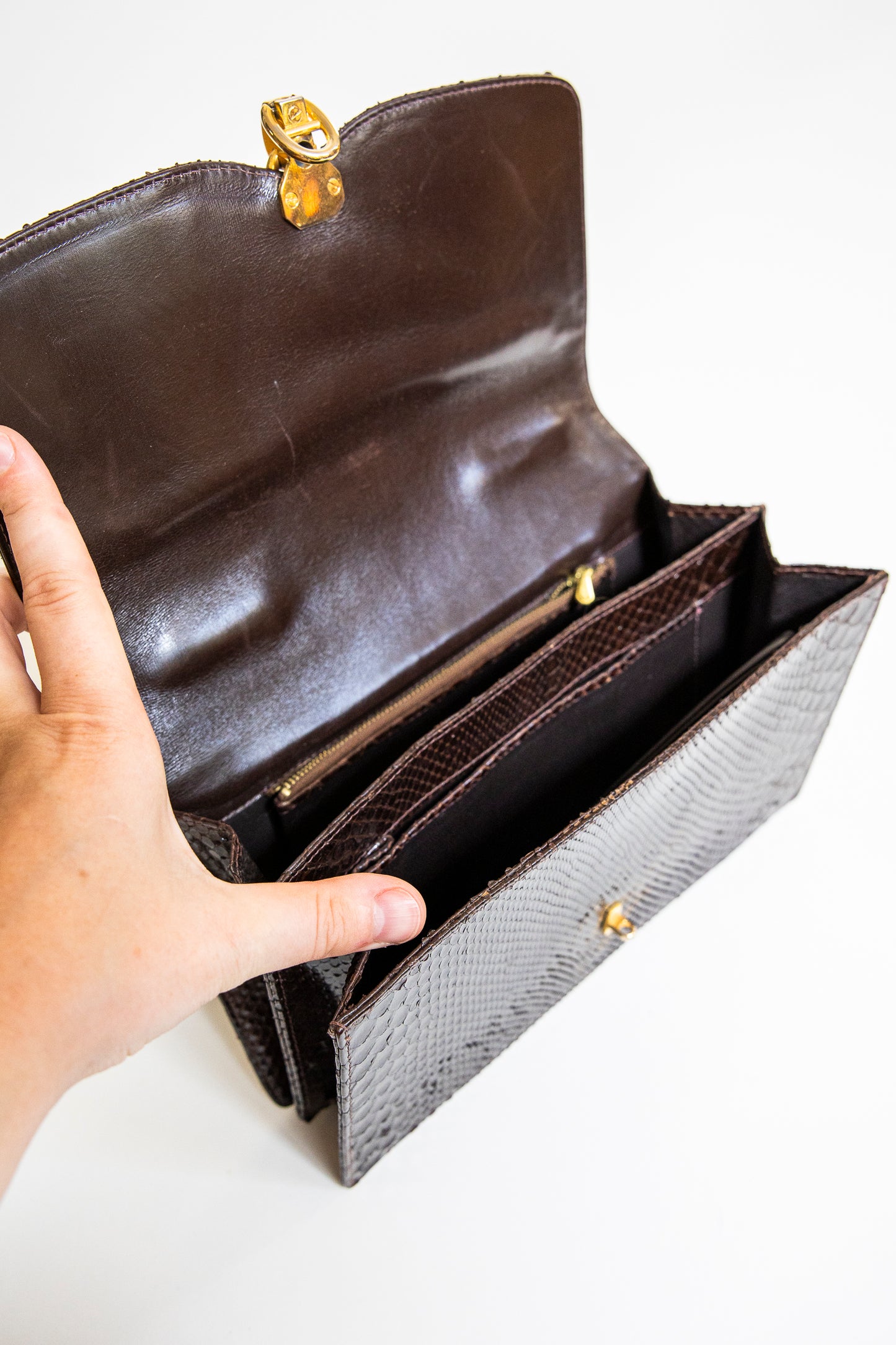 Vintage Brown Snake Purse