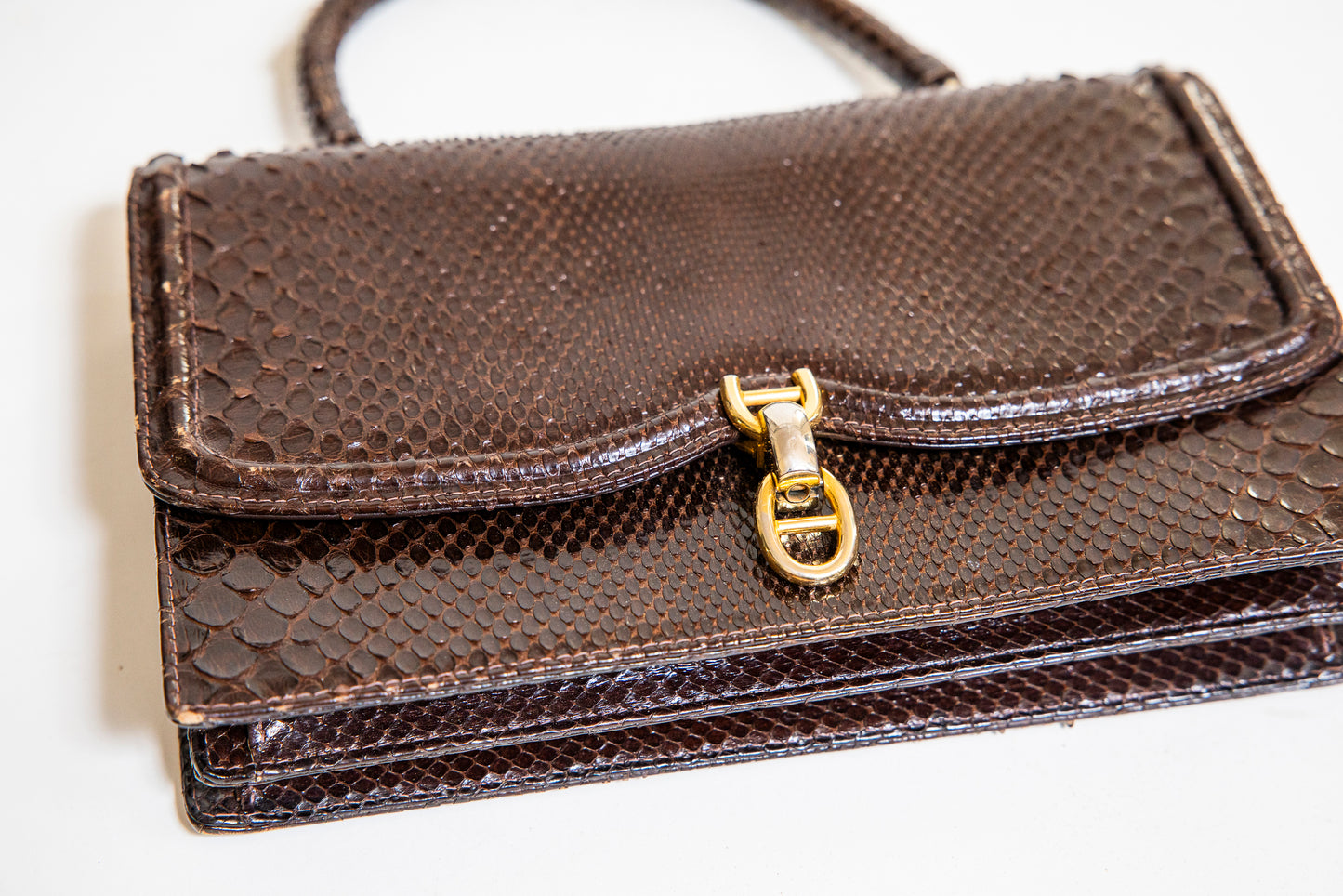 Vintage Brown Snake Purse