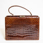 Vintage Large Brown Croc Leather Handbag