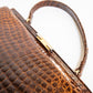 Vintage Large Brown Croc Leather Handbag
