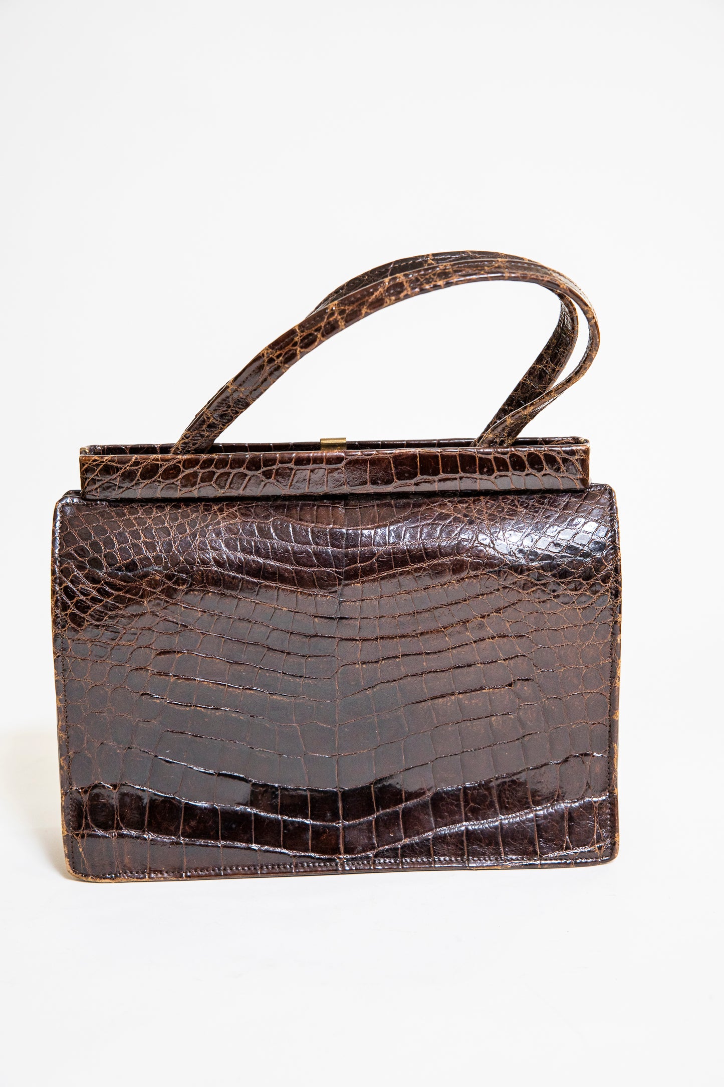 Vintage Brown Croc Leather Handbag