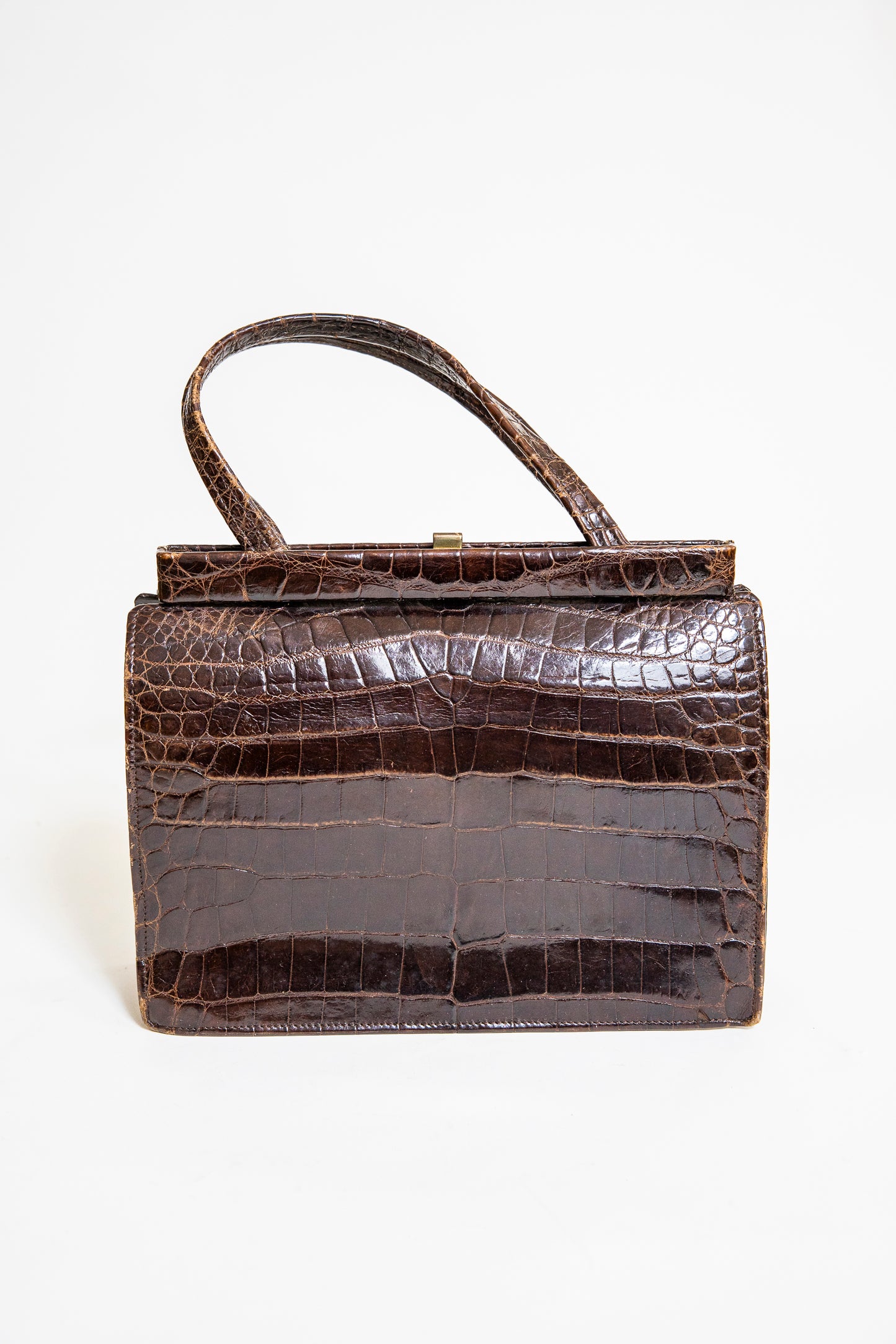 Vintage Brown Croc Leather Handbag