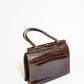 Vintage Brown Croc Leather Handbag