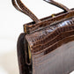 Vintage Brown Croc Leather Handbag