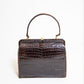 Vintage Brown Croc Leather Handbag