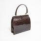 Vintage Brown Croc Leather Handbag