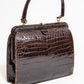 Vintage Brown Croc Leather Handbag