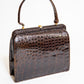 Vintage Brown Croc Leather Handbag