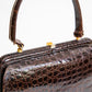 Vintage Brown Croc Leather Handbag