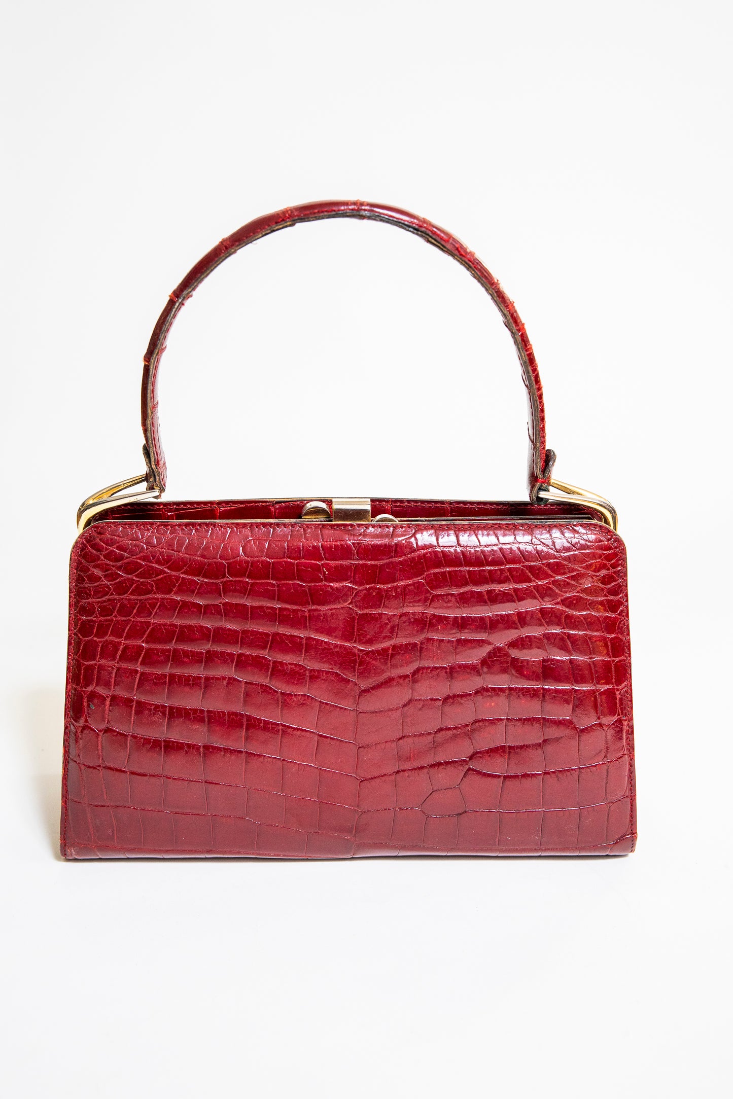 Vintage Red Crocodile Handbag