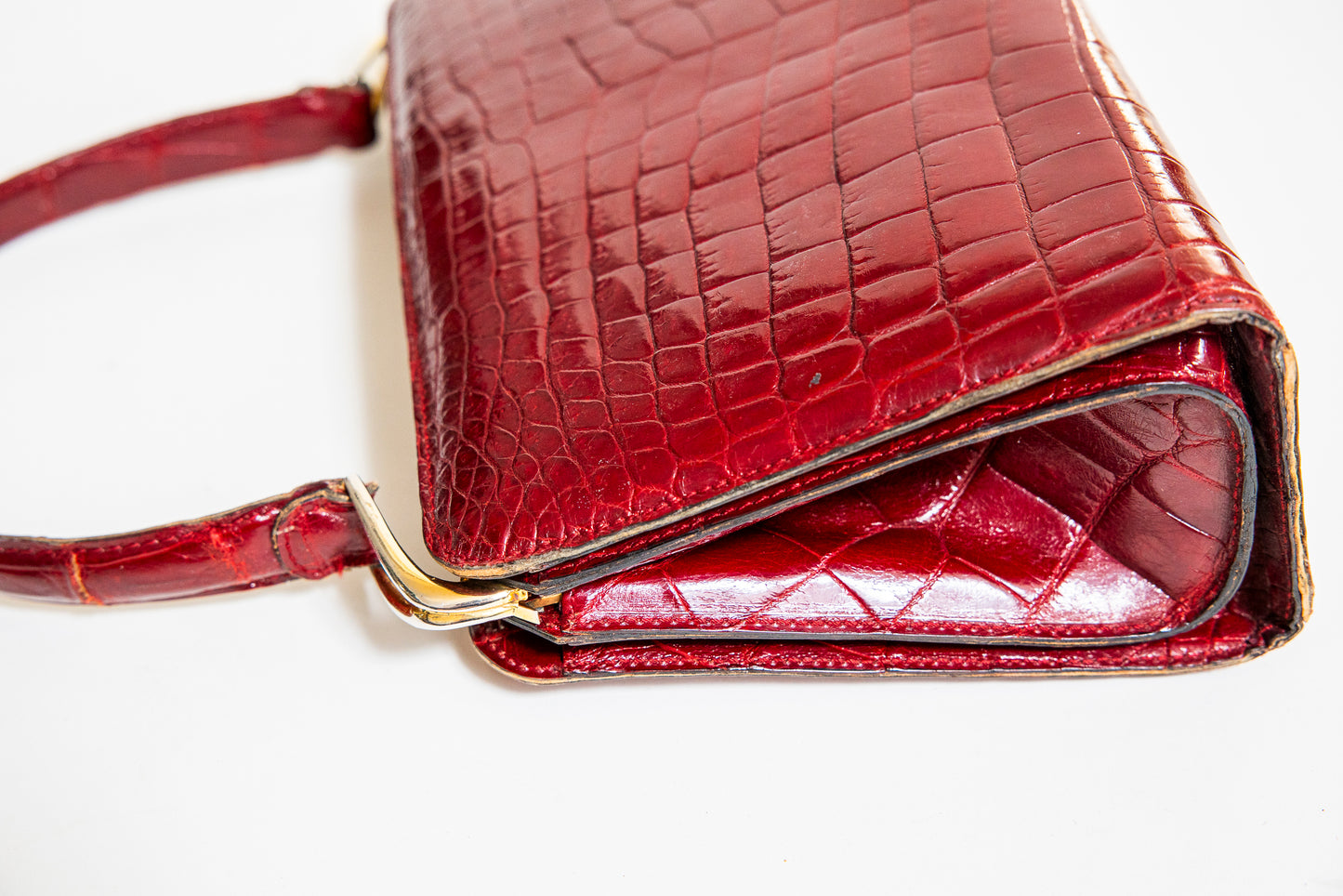 Vintage Red Crocodile Handbag
