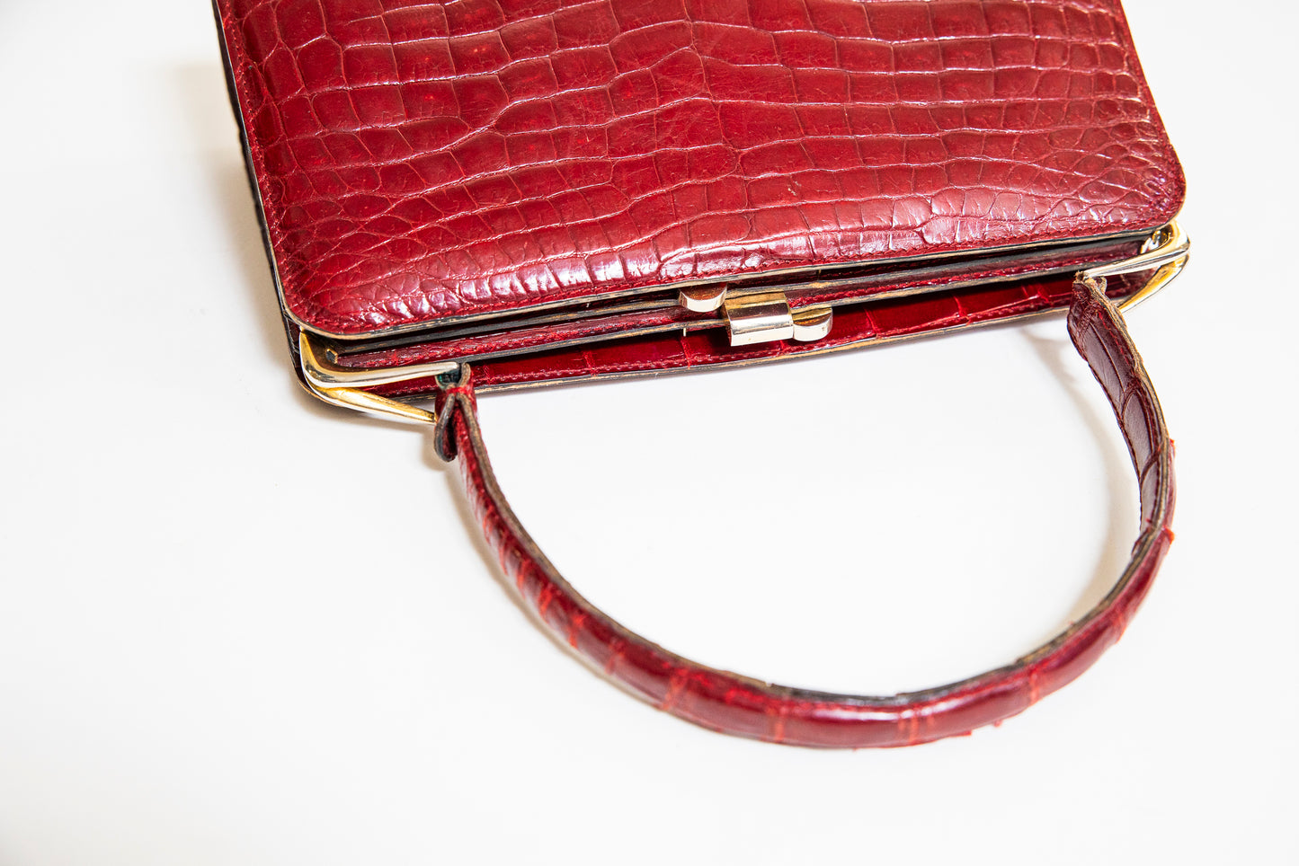 Vintage Red Crocodile Handbag