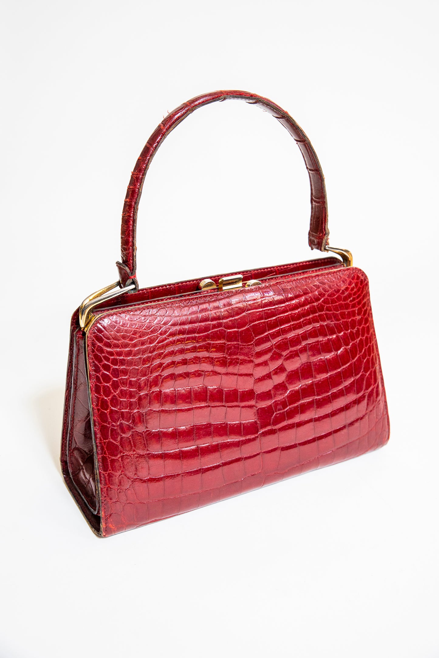 Vintage Red Crocodile Handbag