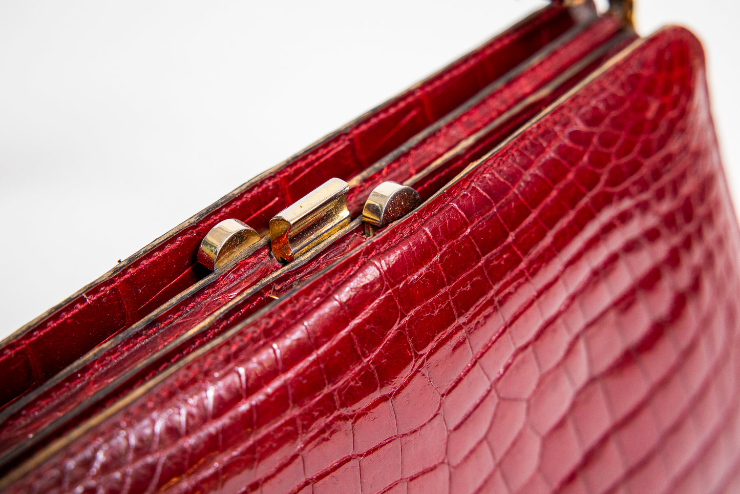 Vintage Red Crocodile Handbag