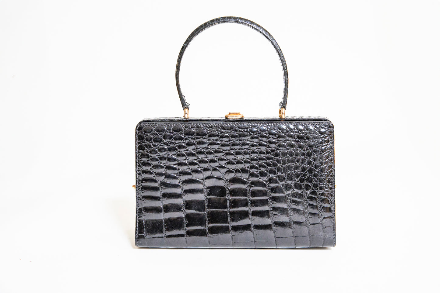 Vintage Black Crocodile Bag