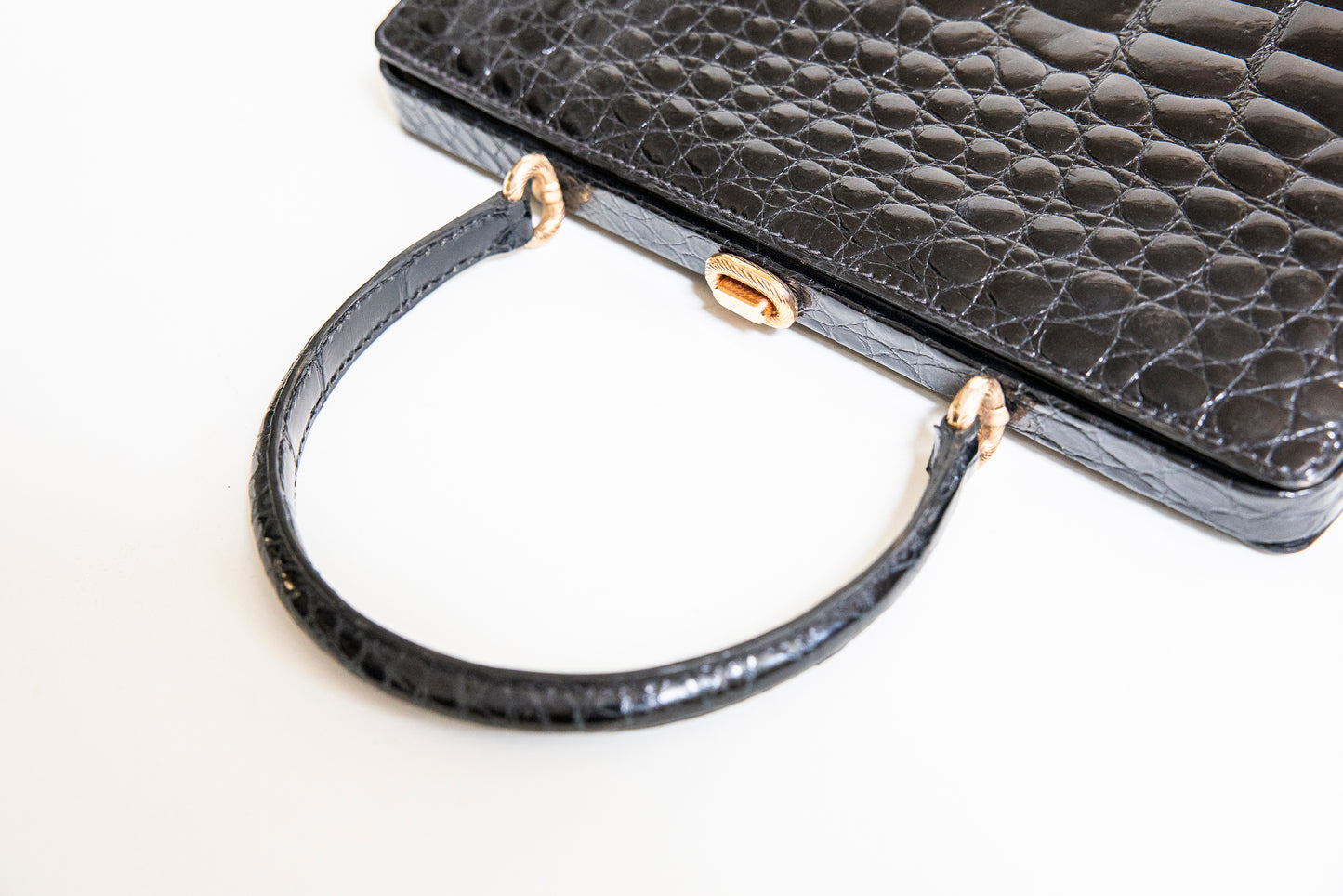 Vintage Black Crocodile Bag