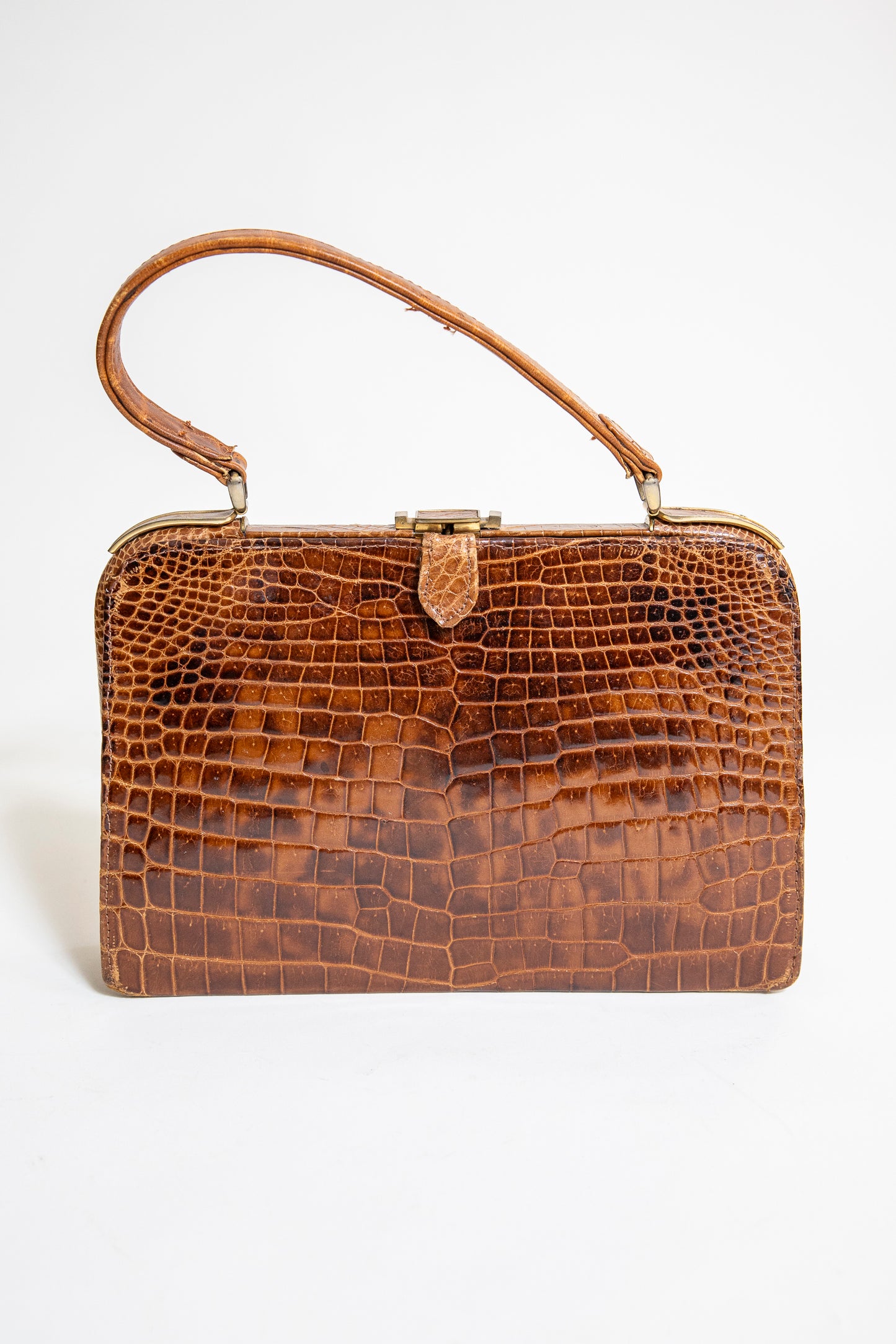 Vintage Brown Crocodile Bag