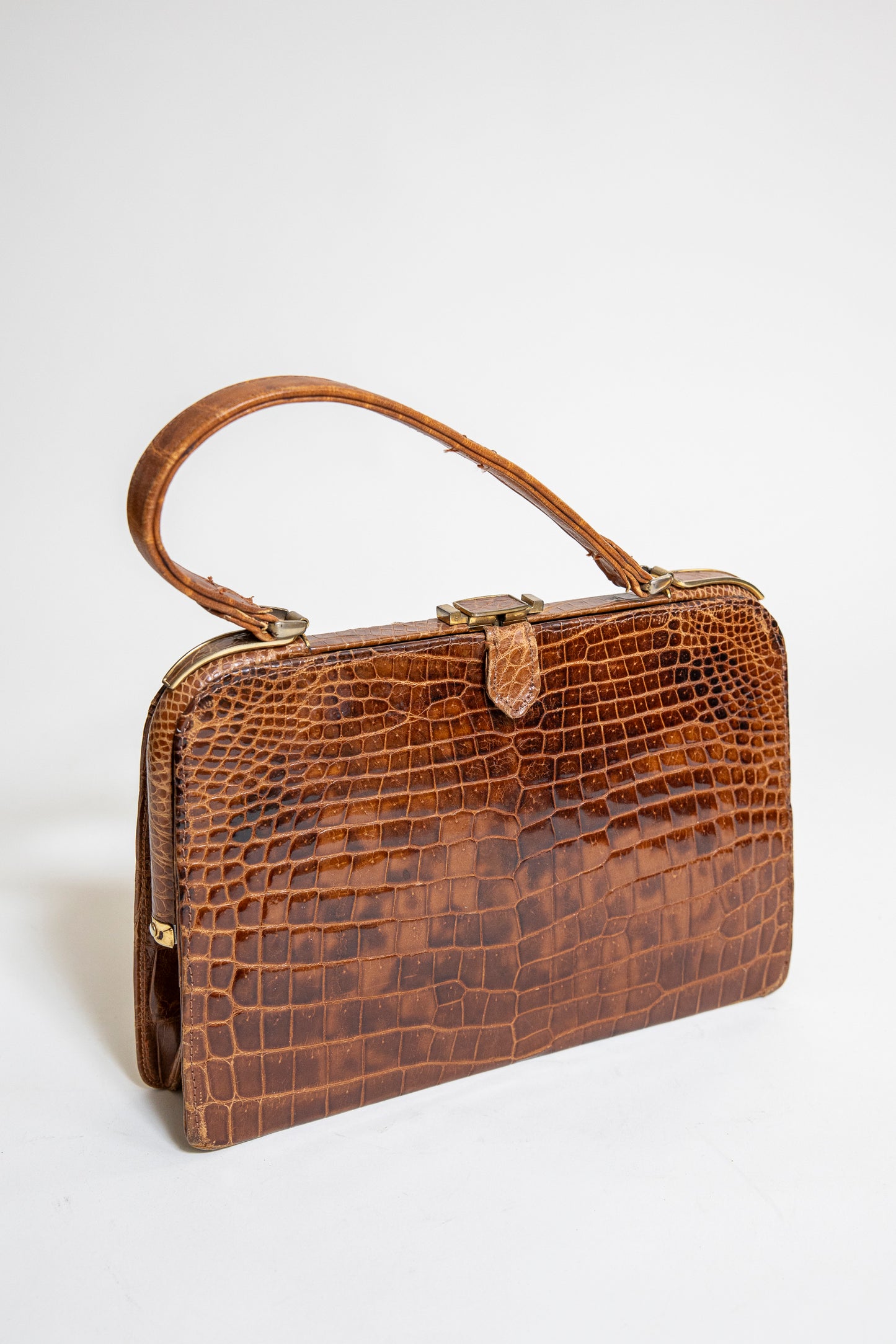 Vintage Brown Crocodile Bag