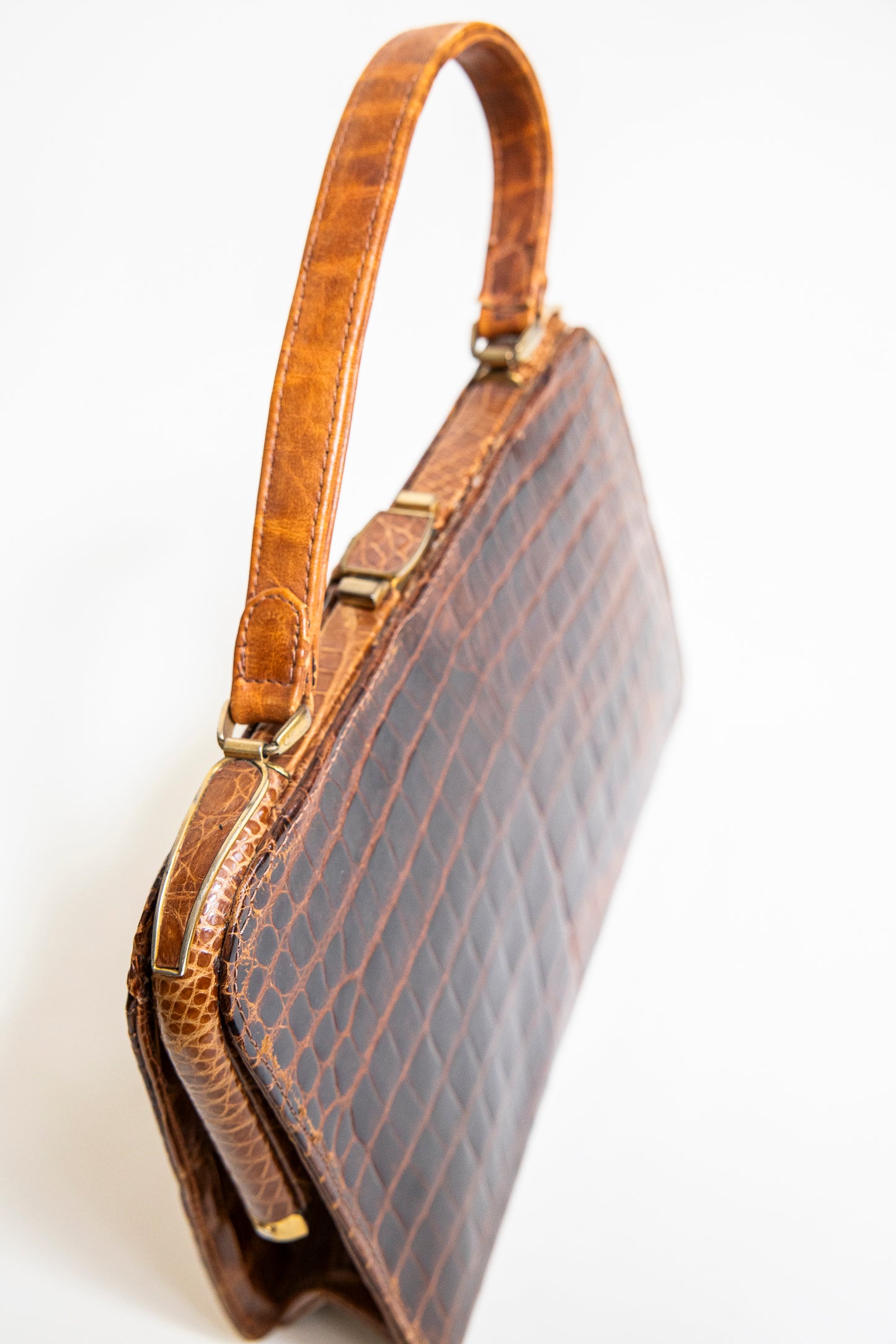 Vintage Brown Crocodile Bag