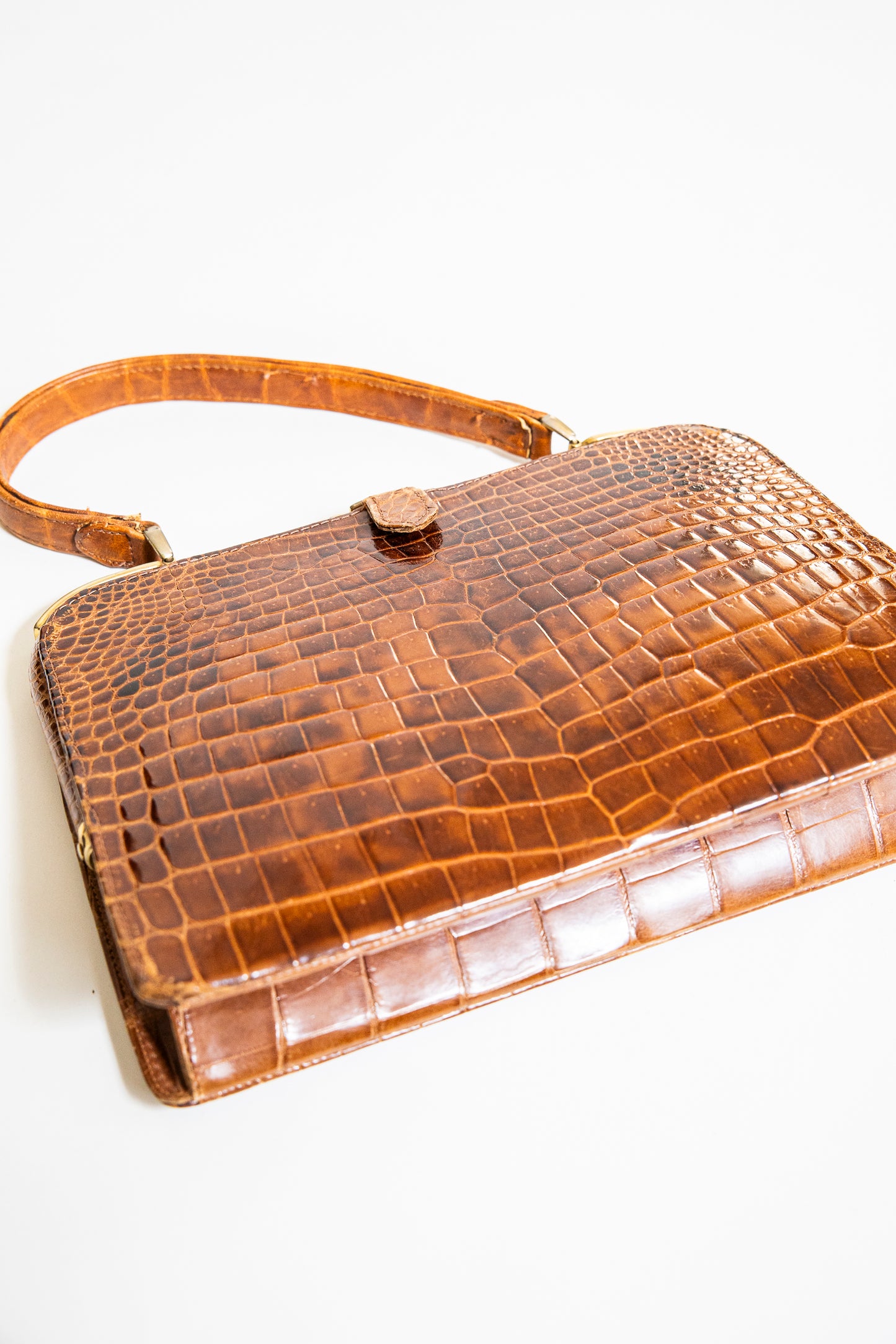 Vintage Brown Crocodile Bag