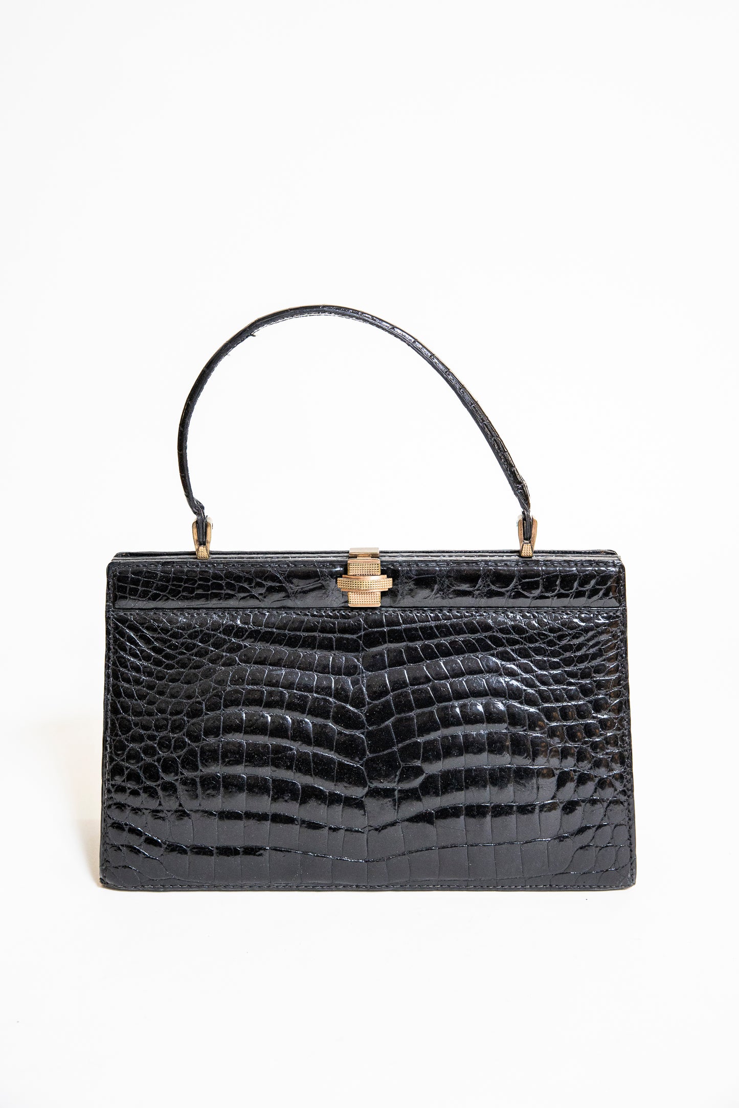 Vintage Black Croc Handbag