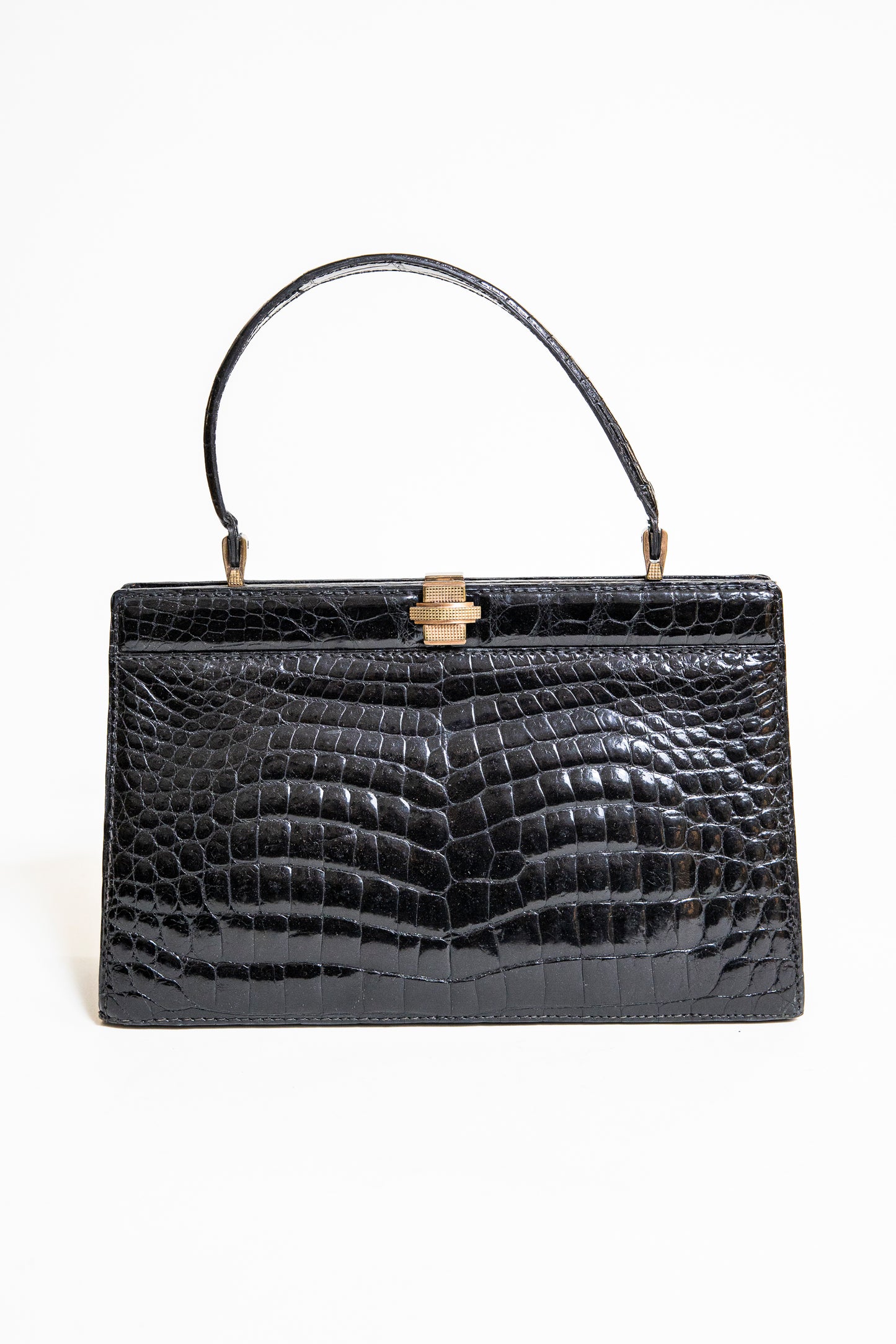Vintage Black Croc Handbag