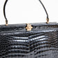 Vintage Black Croc Handbag