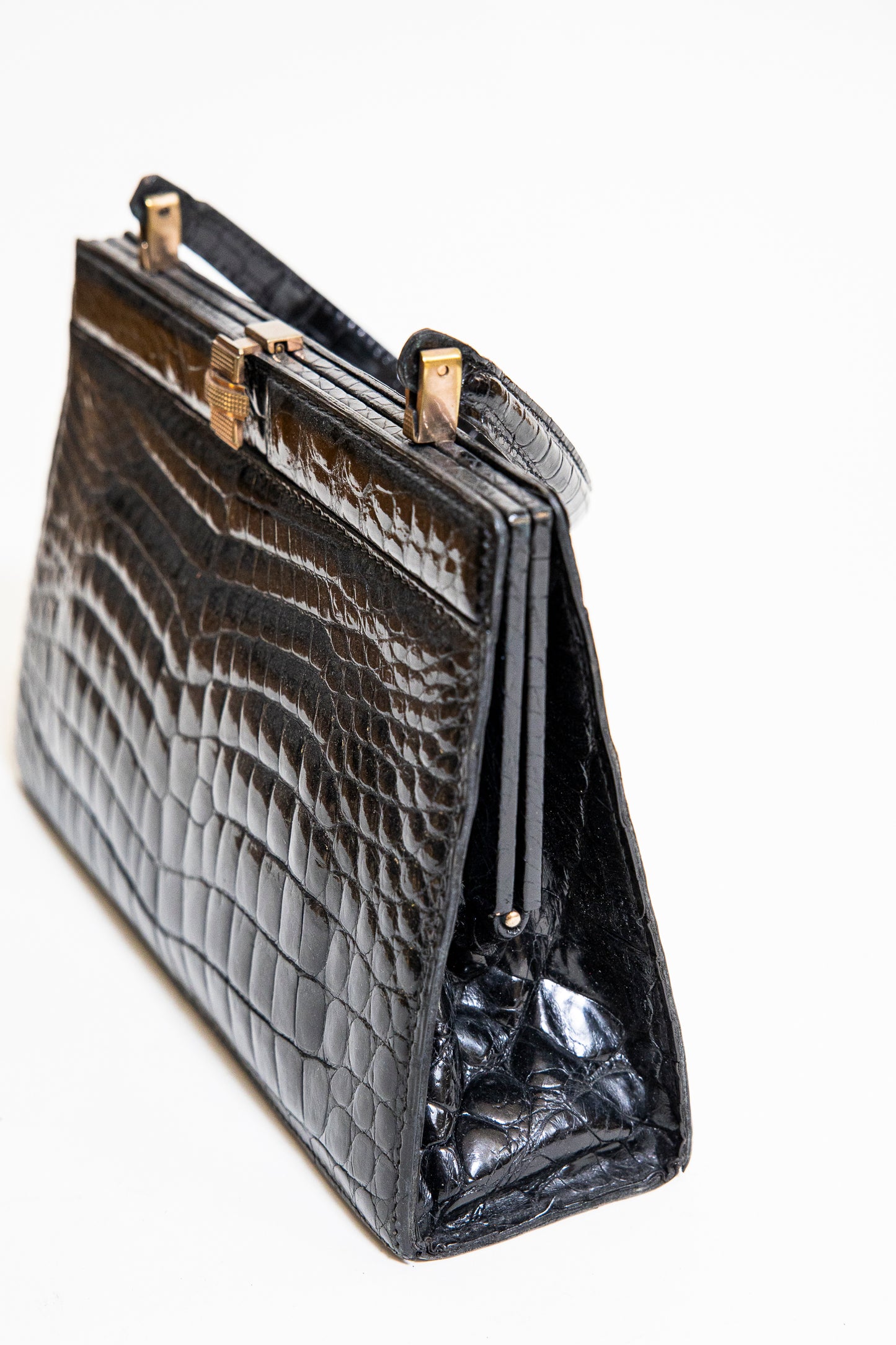 Vintage Black Croc Handbag