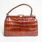 Vintage 1940's Brown Croc Handbag