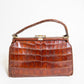 Vintage 1940's Brown Croc Handbag