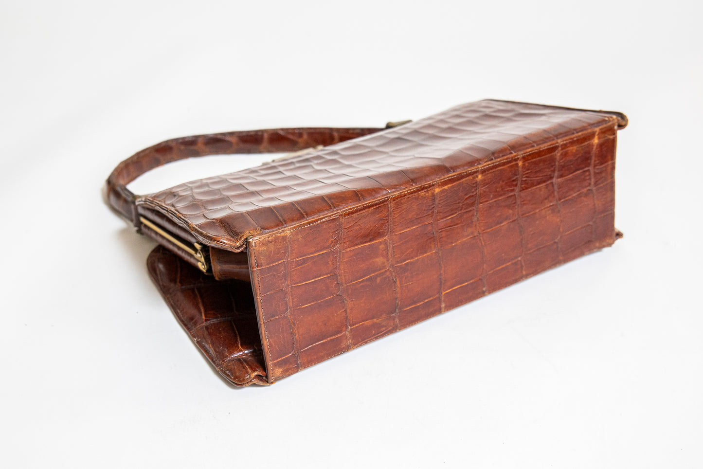 Vintage 1940's Brown Croc Handbag