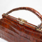 Vintage 1940's Brown Croc Handbag