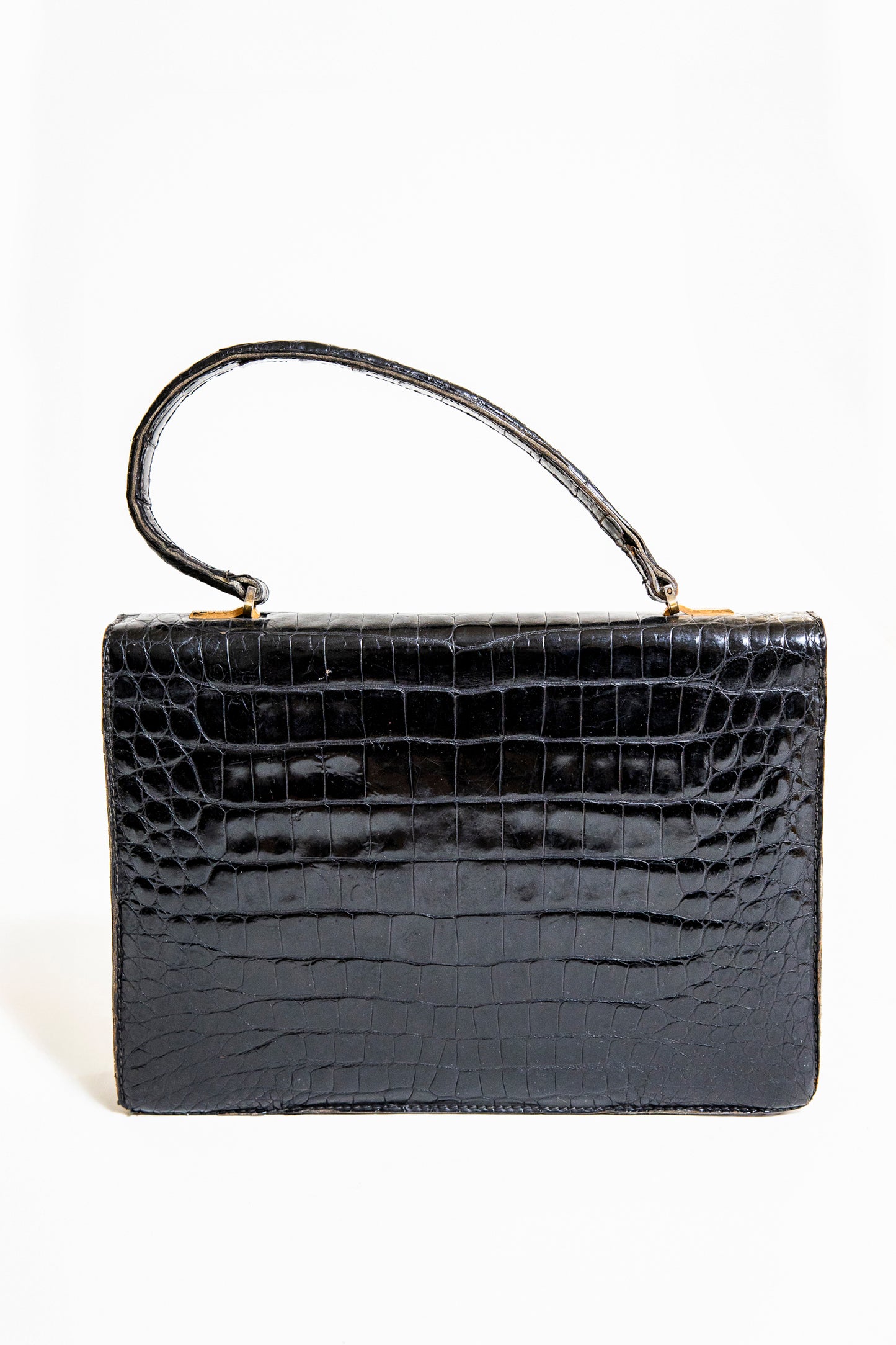 Vintage Black Crocodile Handbag