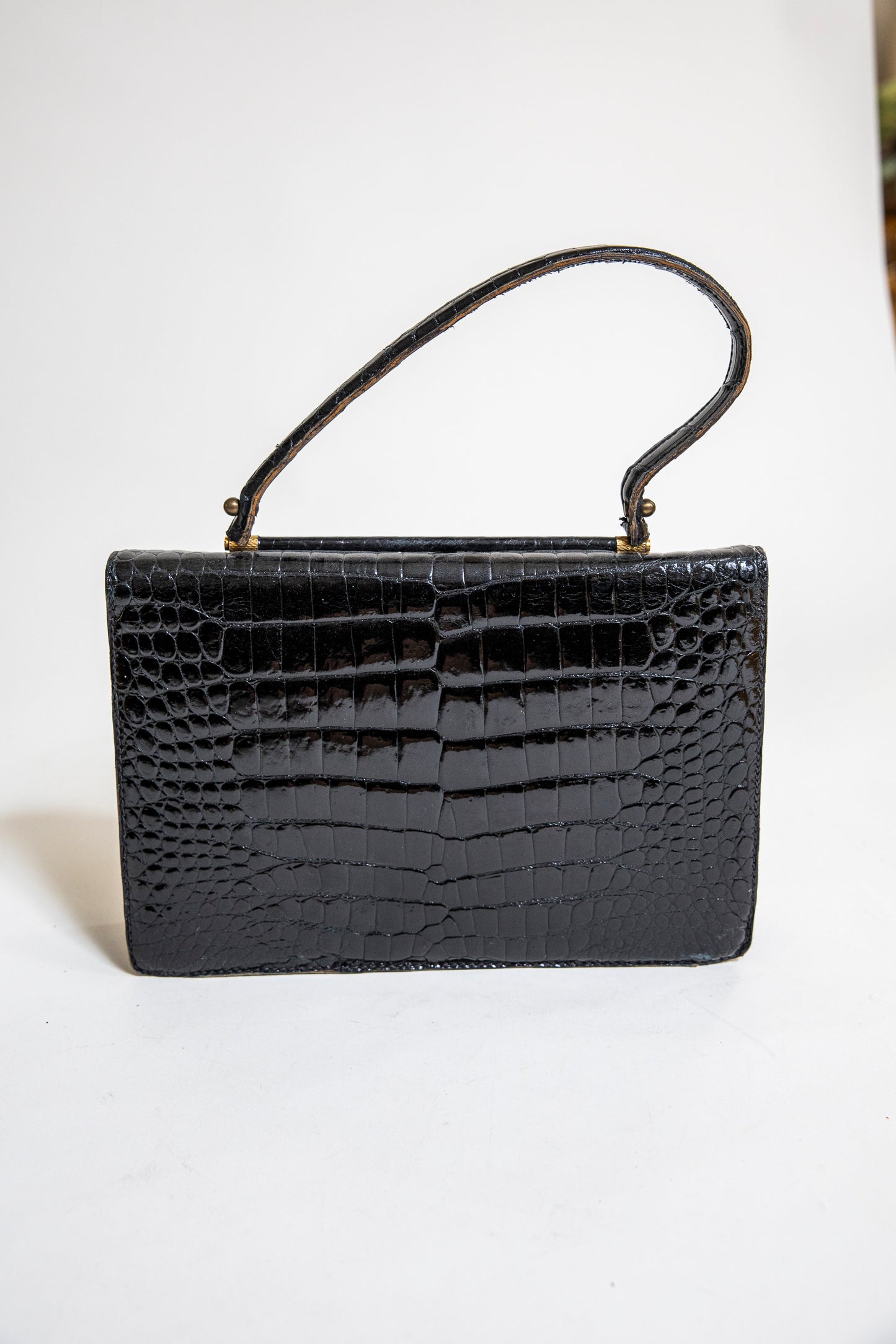 Vintage Black Crocodile Bag