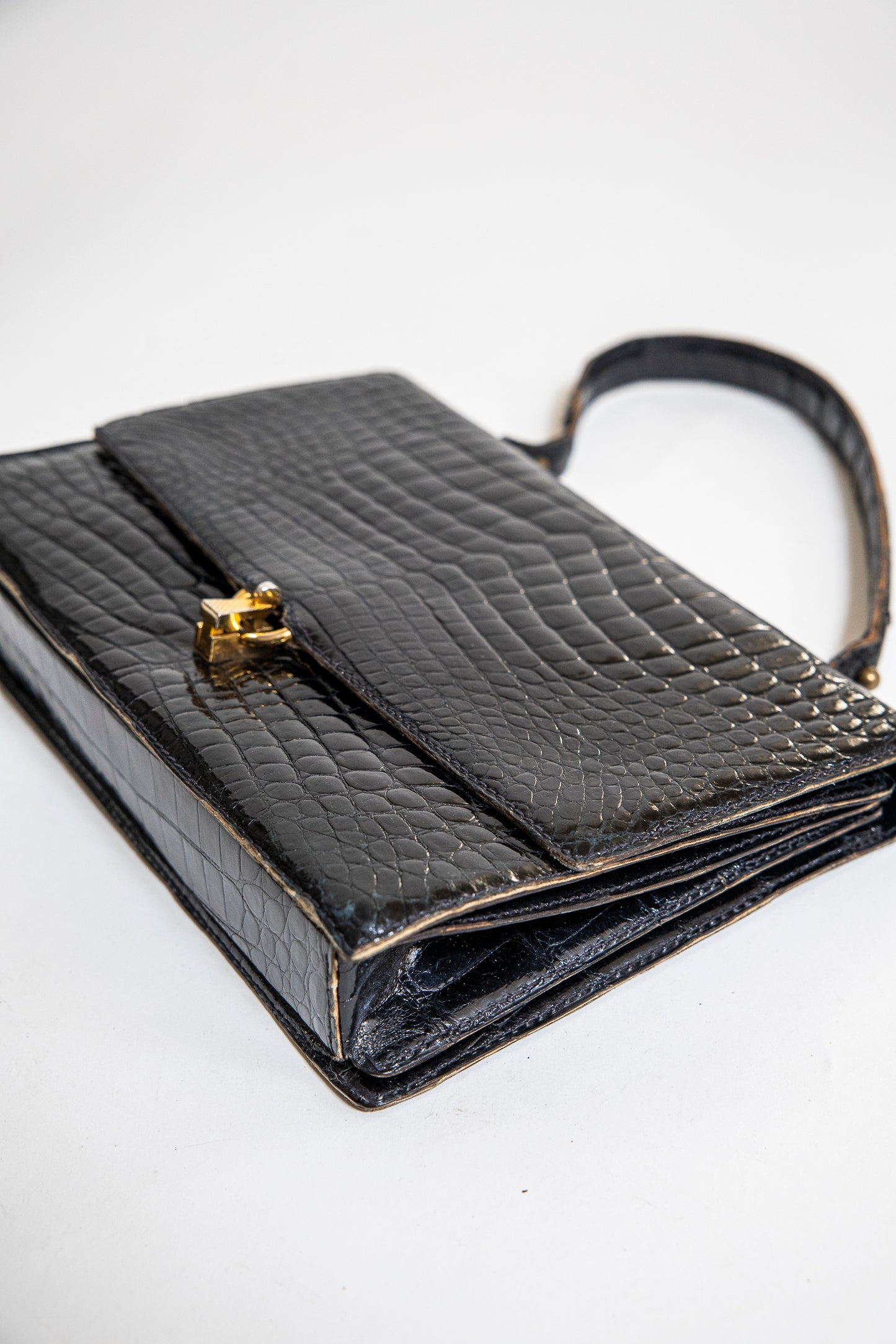Vintage Black Crocodile Bag