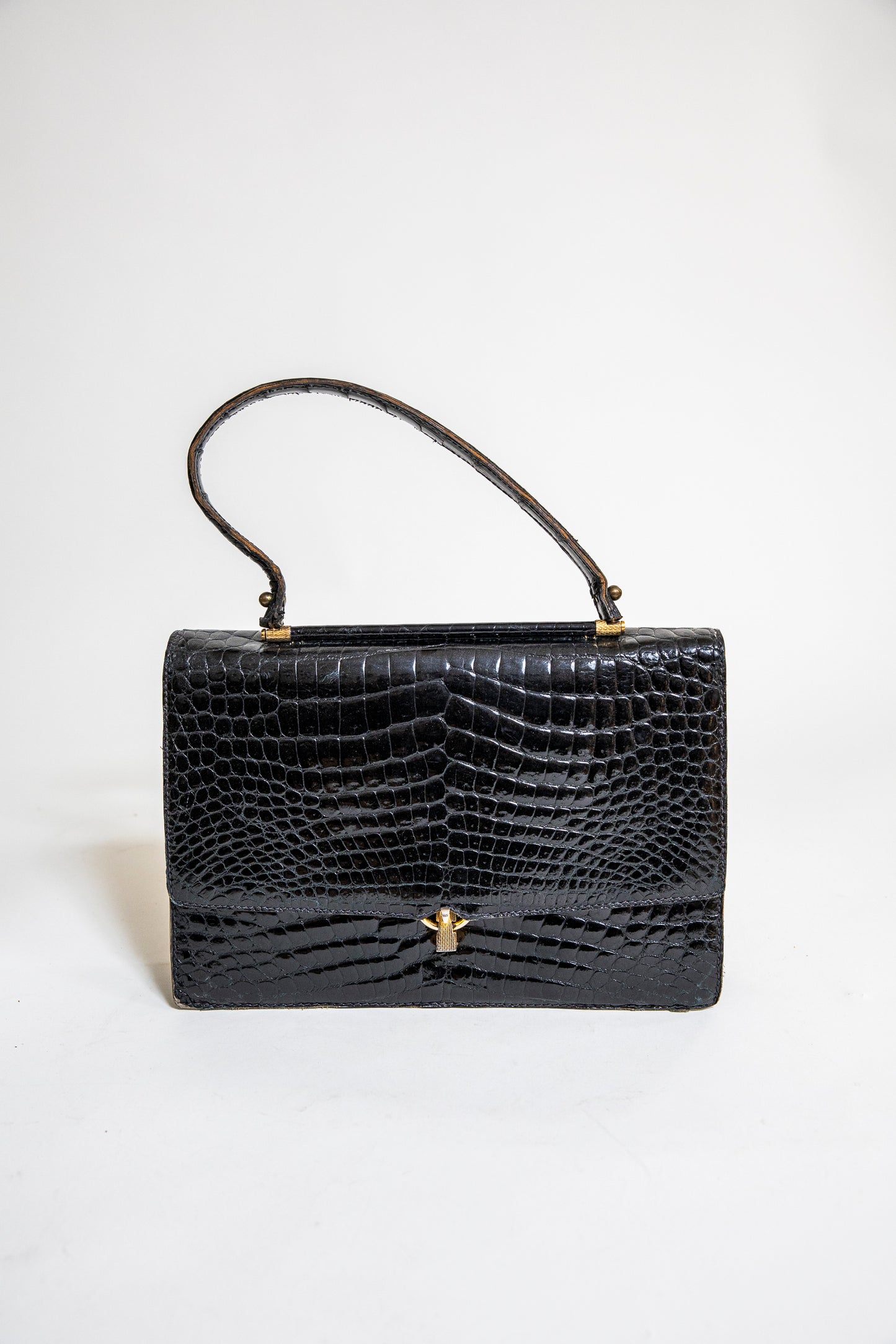 Vintage Black Crocodile Bag