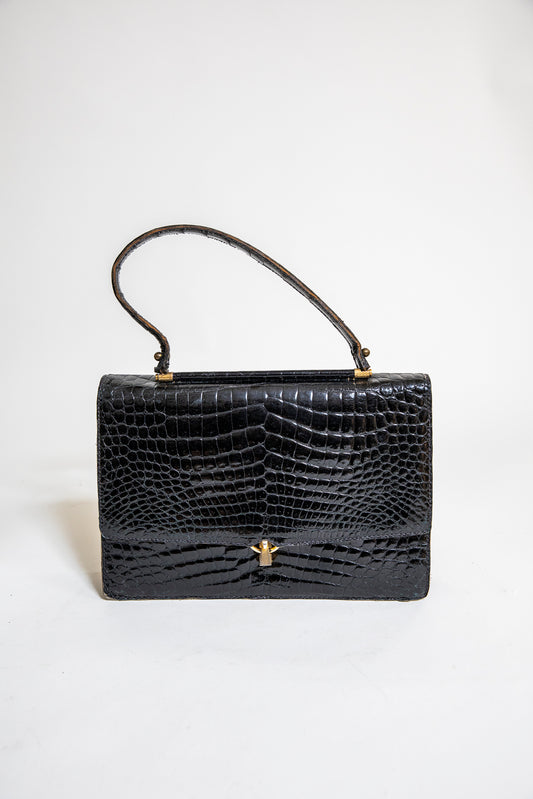 Vintage Black Crocodile Bag