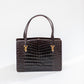 Vintage Brown Croc Bag with Two Handles