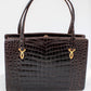 Vintage Brown Croc Bag with Two Handles